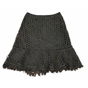 LucyParis Black Raw Hem Skirt XS NWT